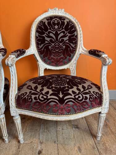 Pair of 19th Century French Fauteuils in Louis XVI Style