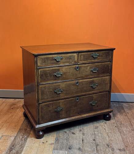 George I Cross-Banded Walnut Chest of Drawers