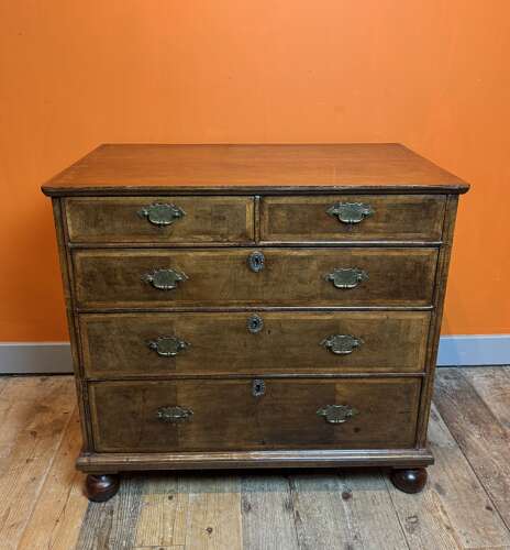George I Cross-Banded Walnut Chest of Drawers