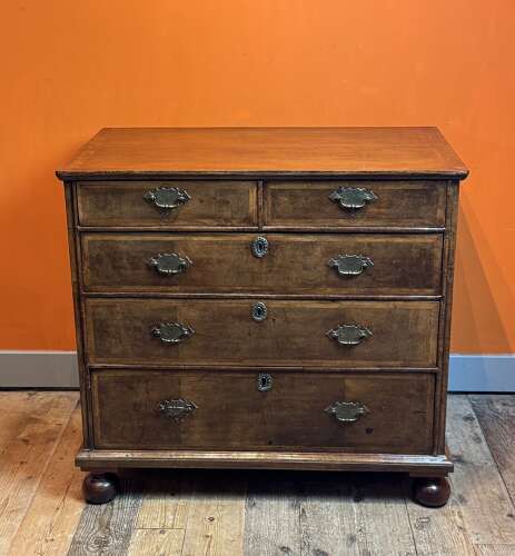 George I Cross-Banded Walnut Chest of Drawers