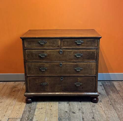 George I Cross-Banded Walnut Chest of Drawers