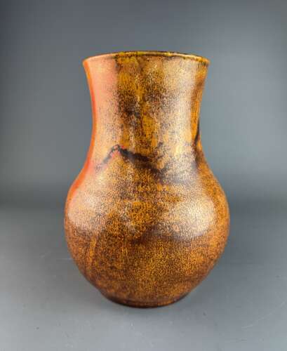 Orange Glazed Studio Pottery Vase