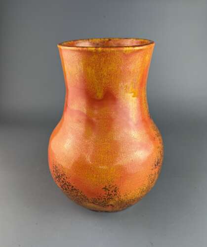 Orange Glazed Studio Pottery Vase