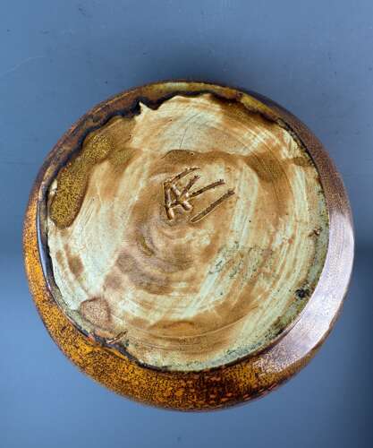 Orange Glazed Studio Pottery Vase