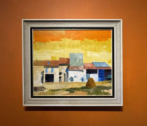 Mid-Century Oil on Canvas titled Provencal Farm by Ray Whittaker