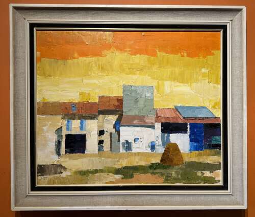 Mid-Century Oil on Canvas titled Provencal Farm by Ray Whittaker