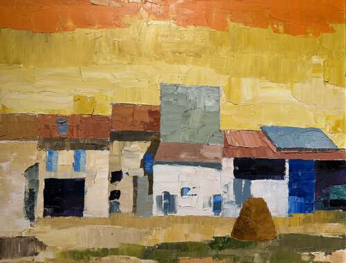 Mid-Century Oil on Canvas titled Provencal Farm by Ray Whittaker