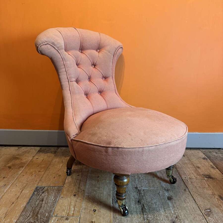 Victorian Button Back Occasional Chair for Recovering