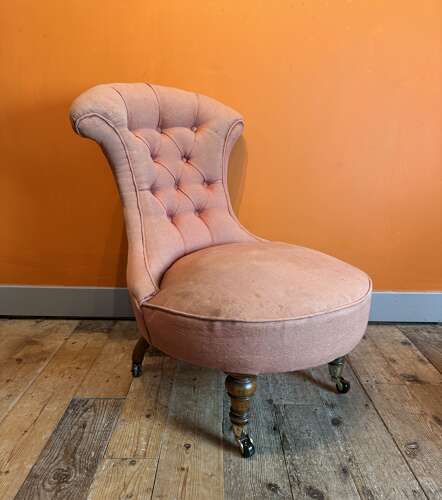 Victorian Button Back Occasional Chair for Recovering