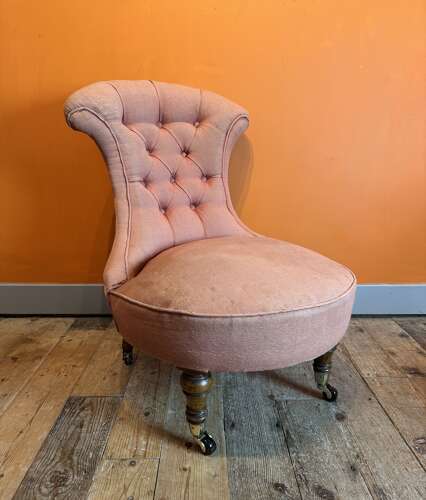 Victorian Button Back Occasional Chair for Recovering