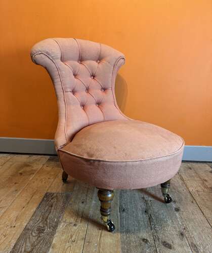 Victorian Button Back Occasional Chair for Recovering