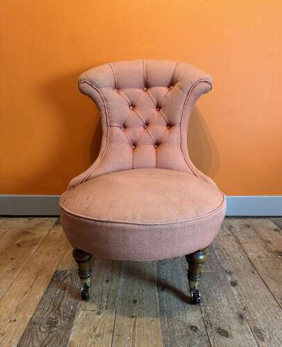 Victorian Button Back Occasional Chair for Recovering