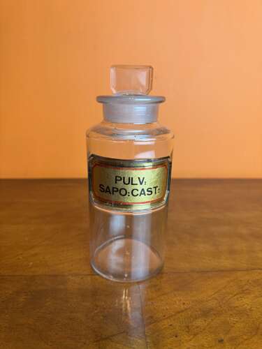 Five Antique Glass Pharmacy / Chemist Bottles