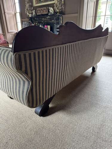 French Charles X Mahogany Sofa with Swan Neck Arms circa 1820