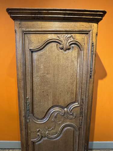 Antique French Oak Single Door Armoire / Bonnetiere in Louis XV Taste