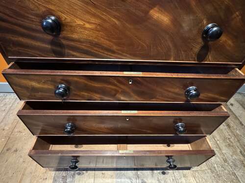 Regency Mahogany Secretaire Bookcase Cabinet