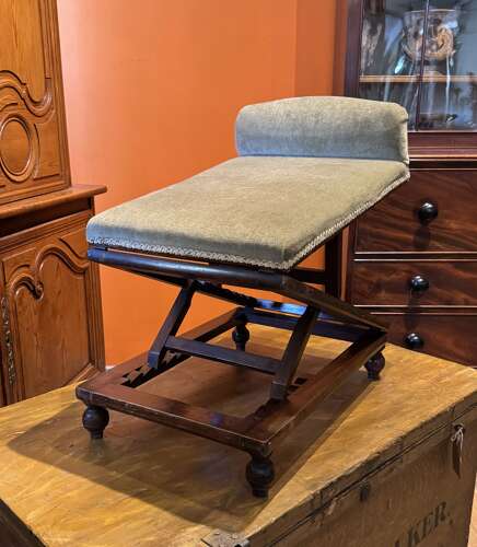 Victorian Stained Beech Adjustable Metamorphic Gout Stool
