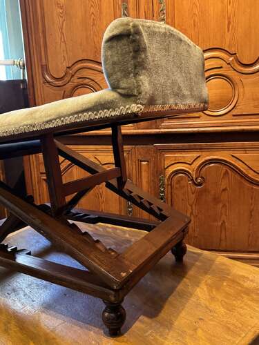 Victorian Stained Beech Adjustable Metamorphic Gout Stool