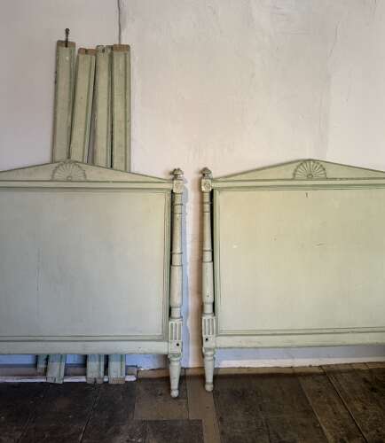 Pair of Antique French Painted Directoire Beds