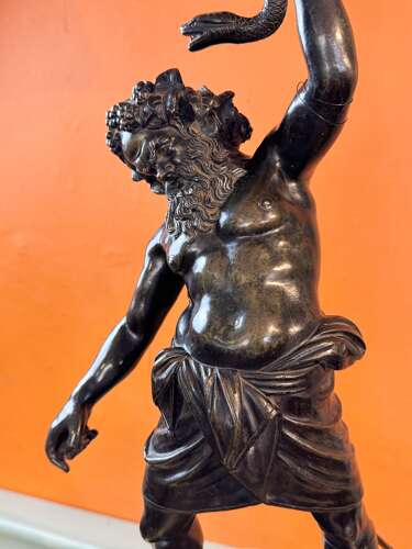 Grand Tour Bronze of Silenus by G. Amodio Naples