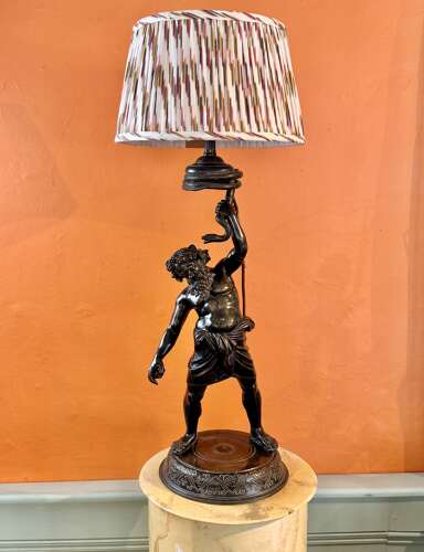 Grand Tour Bronze of Silenus by G. Amodio Naples