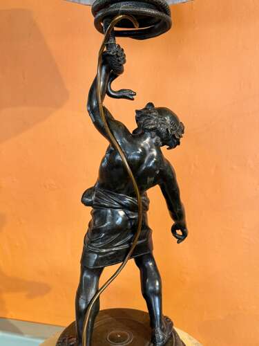 Grand Tour Bronze of Silenus by G. Amodio Naples