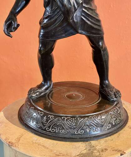 Grand Tour Bronze of Silenus by G. Amodio Naples