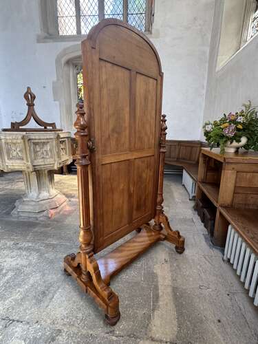 Victorian Satin-Birch Cheval Dressing Mirror