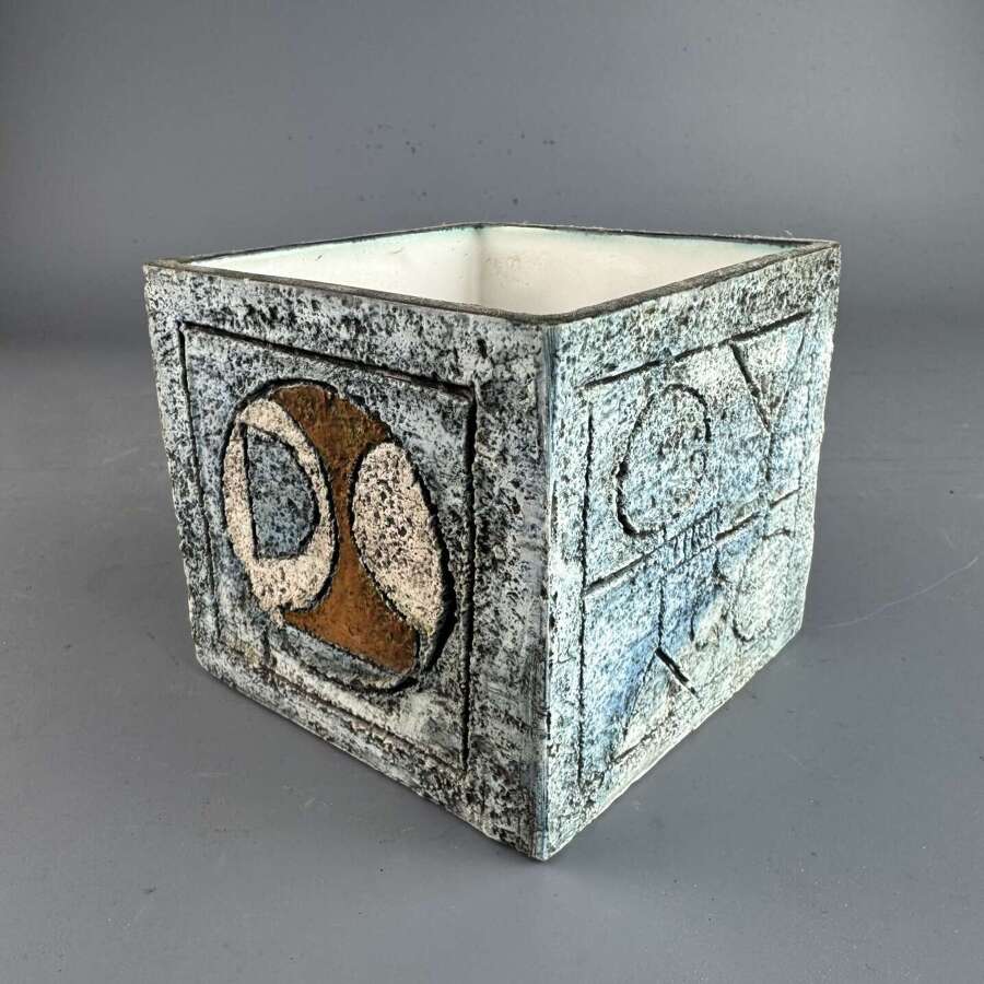 Troika Pottery Cube Vase By Anne Lewis