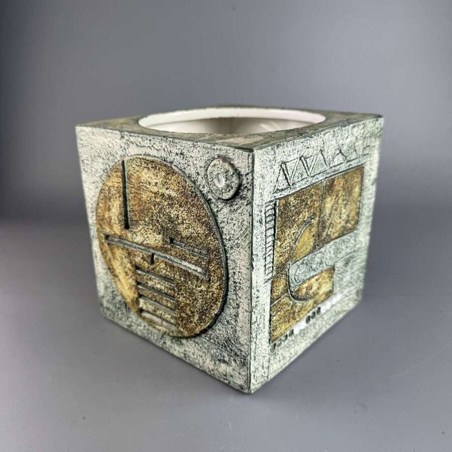 Troika Pottery Cube Vase By Marilyn Pascoe
