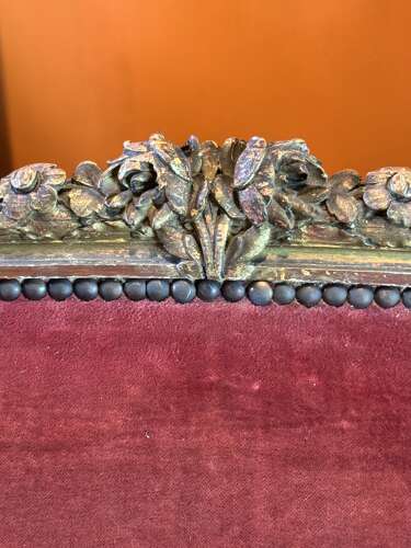 Antique French Two Seat Corbeille Sofa in Louis XVI Style
