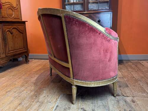 Antique French Two Seat Corbeille Sofa in Louis XVI Style