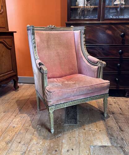 Antique French Louis Revival Armchair in Original Paint from a French Chateau