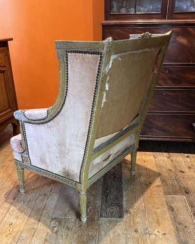 Antique French Louis Revival Armchair in Original Paint from a French Chateau