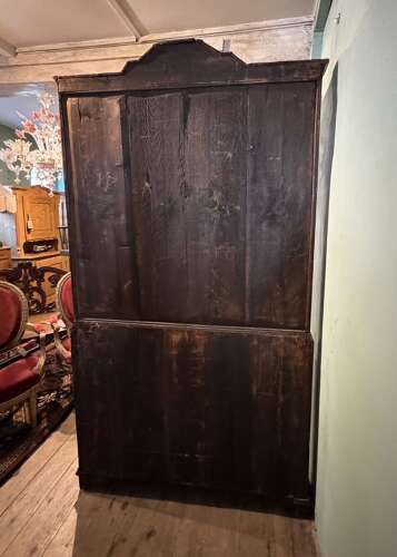 Dutch Marquetry & Walnut Inlaid Display Cabinet