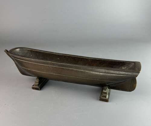 Gorham Art Deco Bronze Boat Shaped Pen Tray