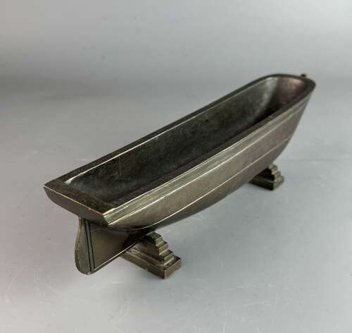 Gorham Art Deco Bronze Boat Shaped Pen Tray