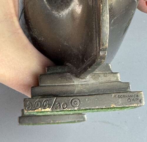 Gorham Art Deco Bronze Boat Shaped Pen Tray